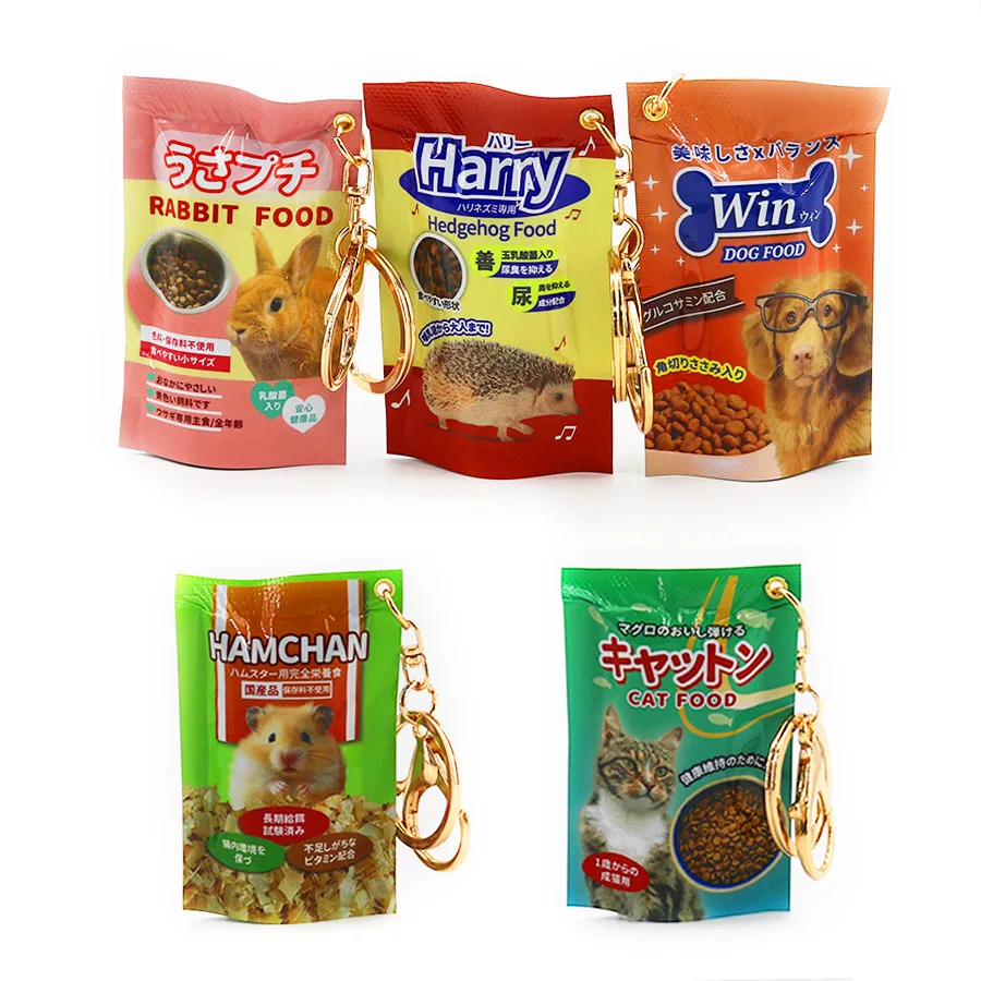 New product simulation food toy pet snacks food keychain cat food dog food hamster food toy doll machine