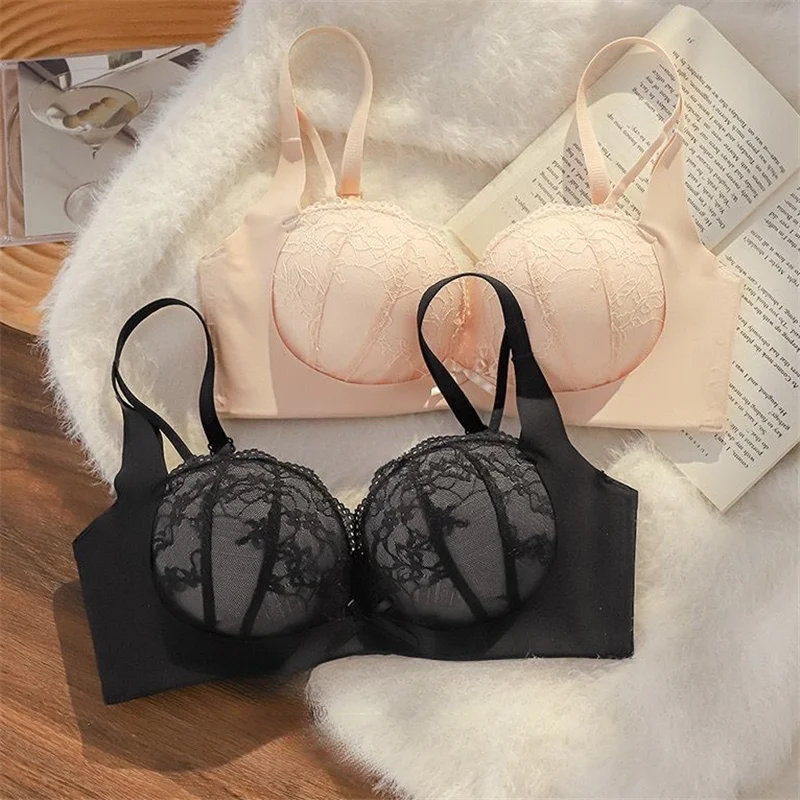 

Sexy Lace Bras Women Underwear Small Chest Gathers Comfortable Breathable Beautiful Bralette Female Intimates Push Up Bras