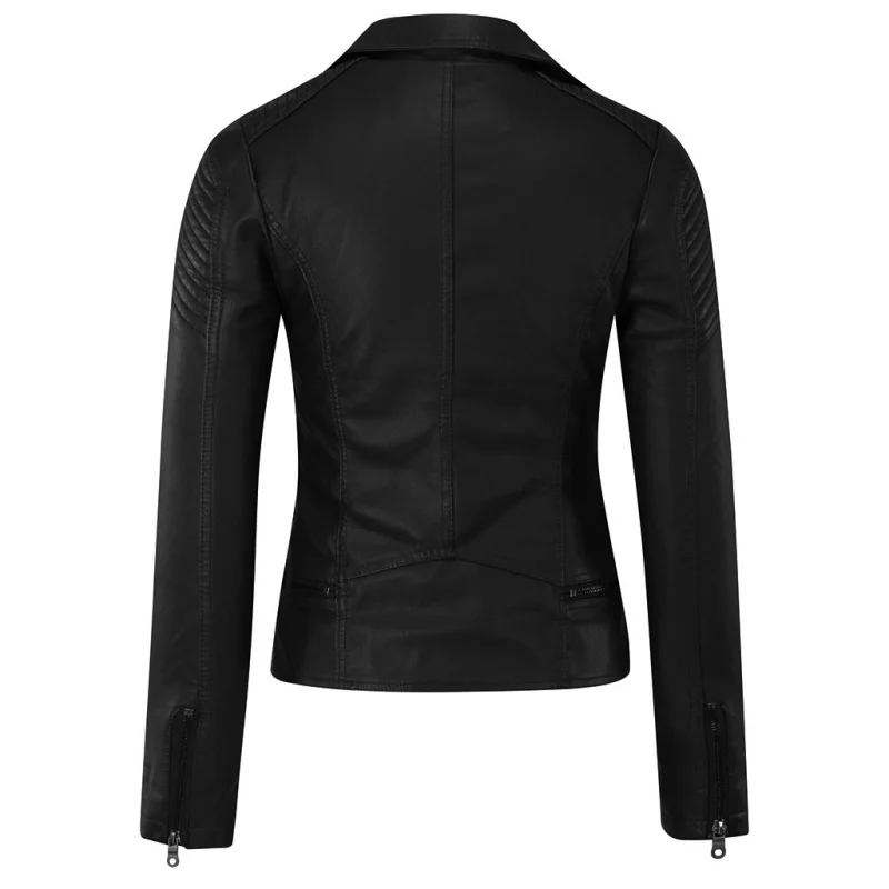 

New arrival women's fleece-lined leather jacket coatN2