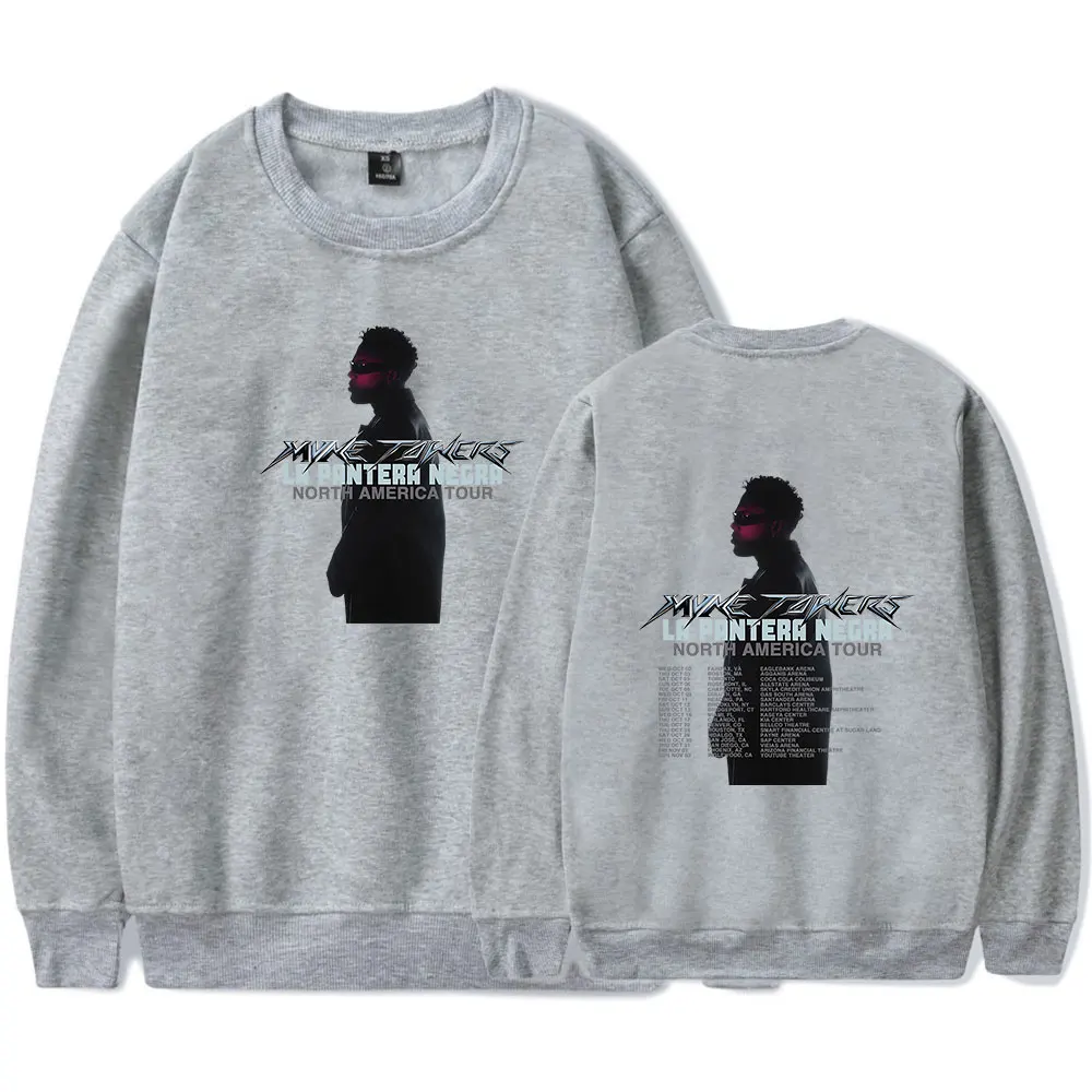 Myke Towers 2024 Tour Crewneck Sweatshirts Women Men Long Sleeve Fashion Pullover Clothes