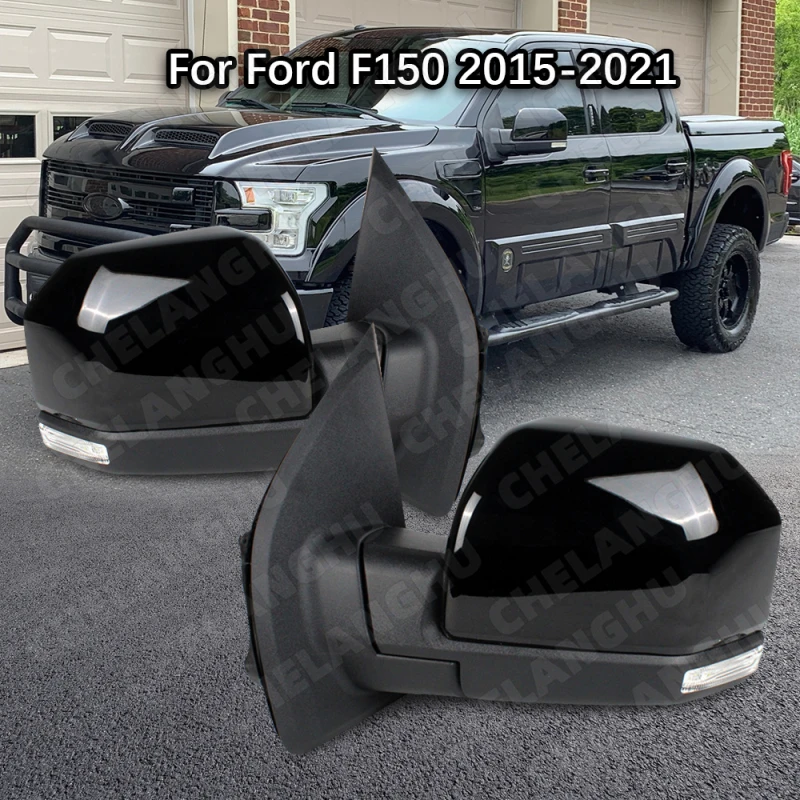 1Pair 16 and 18Pin Reversing Mirrors For Ford F150 2015 2016 2017 2018 2019 2020 2021US Version Rear Mirror Assembly Black