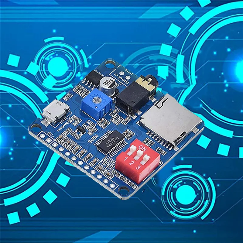 【Esclusivo VIP!】2X DY-SV5W Modulo di riproduzione vocale per lettore musicale MP3 Amplificatore di riproduzione vocale Scheda SD/TF da 5 W I/O UART integrato