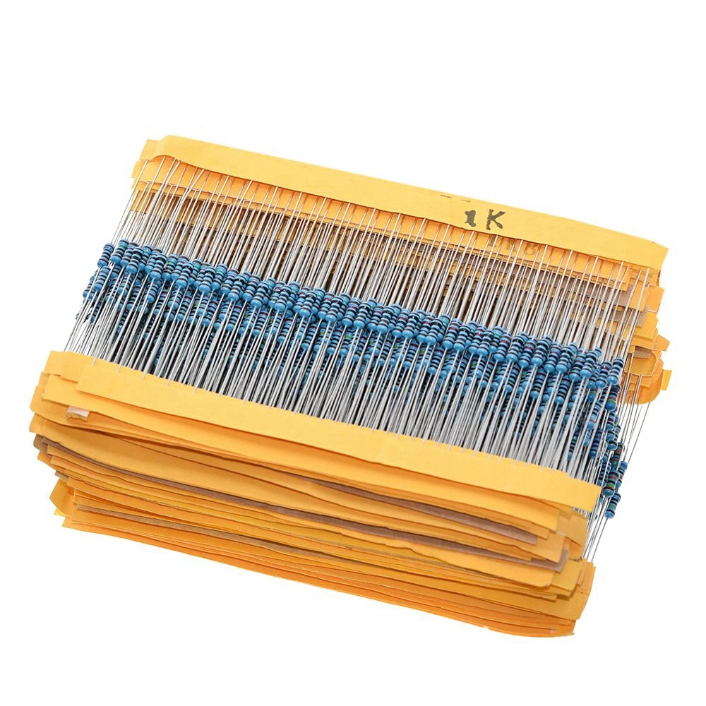 TZT 100pcs  1/4W 1R~22M 1% Metal film resistor 100R 220R 1K 1.5K 2.2K  4.7K 10K 22K 47K 100K 100 220 1K5 2K2  4K7 ohm resistance