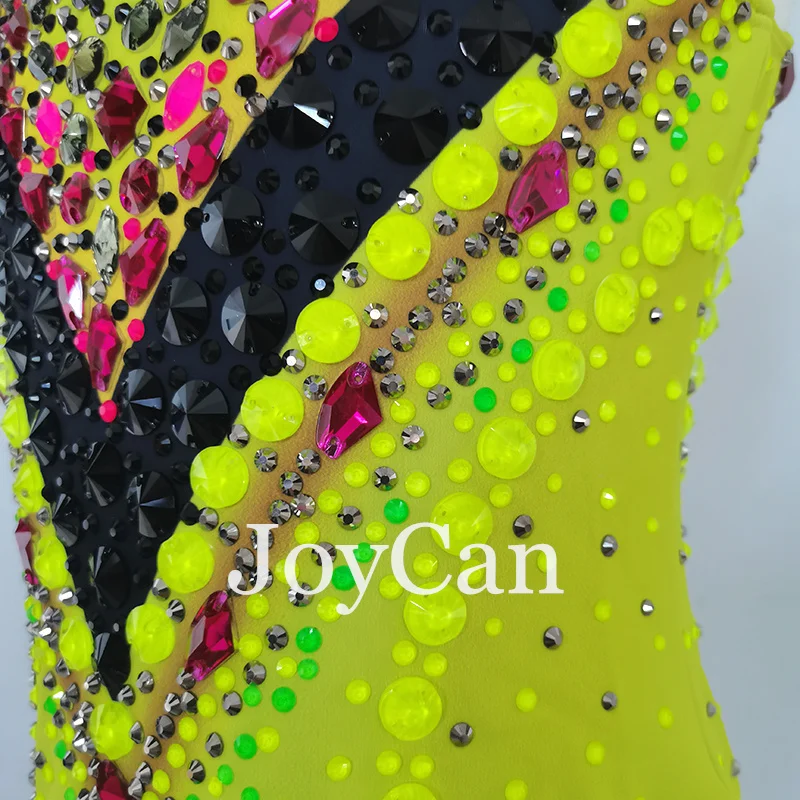 Joycan Rhthmic Gymnastik Trikots Mädchen Frauen gelb Spandex elegante Tanz kleidung für die Konkurrenz