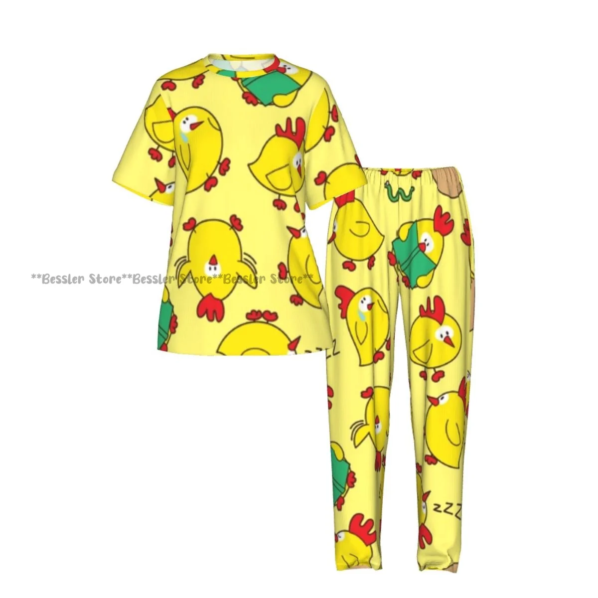 Women's Comfort Pajamas Women's Chicken Pattern Short Sleeve Set Sleepwear view 2