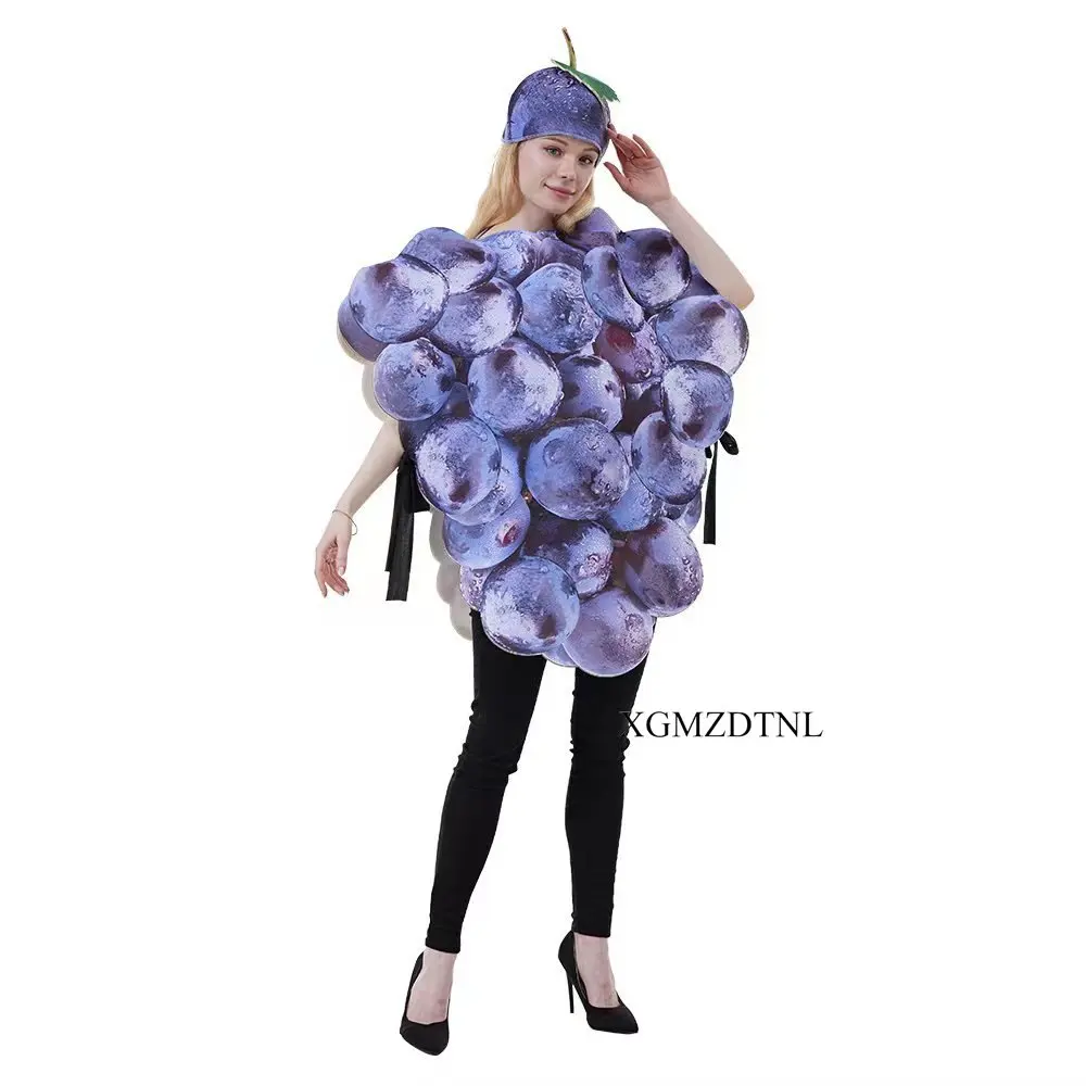 

Purple Grape Doll Clothing and Hat Halloween Party Stage Costume Sports Events Fruit Party Grape Costumes Role-playing Costumes