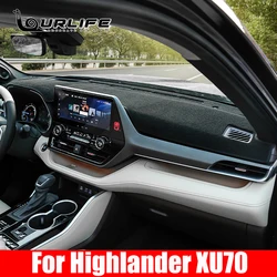 Car Dashboard Cover For Toyota Highlander Kluger XU70 2021 2022 2023 Auto Dash Mat Non-slip Sun Shade Pad Carpets Accessories