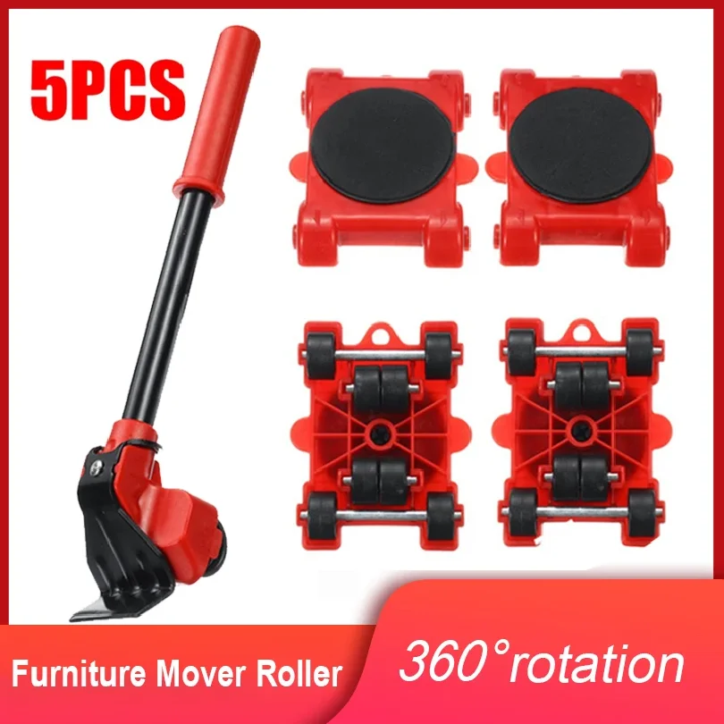 Furniture Moving Transport Roller Set Heavy Duty  Lifter Transport Tool Pulley Furniture Mover Roller Wheel Bar Removal Lifting
