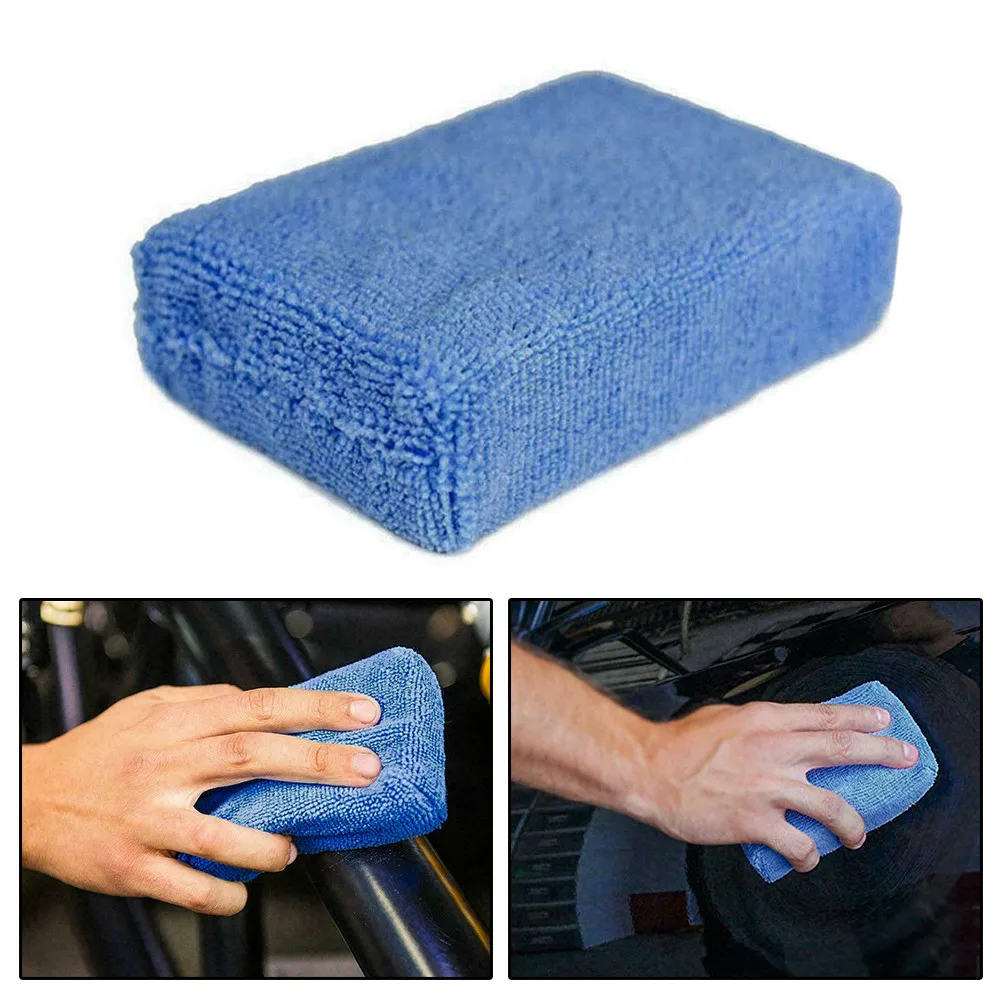 

Microfiber Applicator Pad for Car Care Products Including Wax Polish Sealants and Dressings with Soft Sponge Base