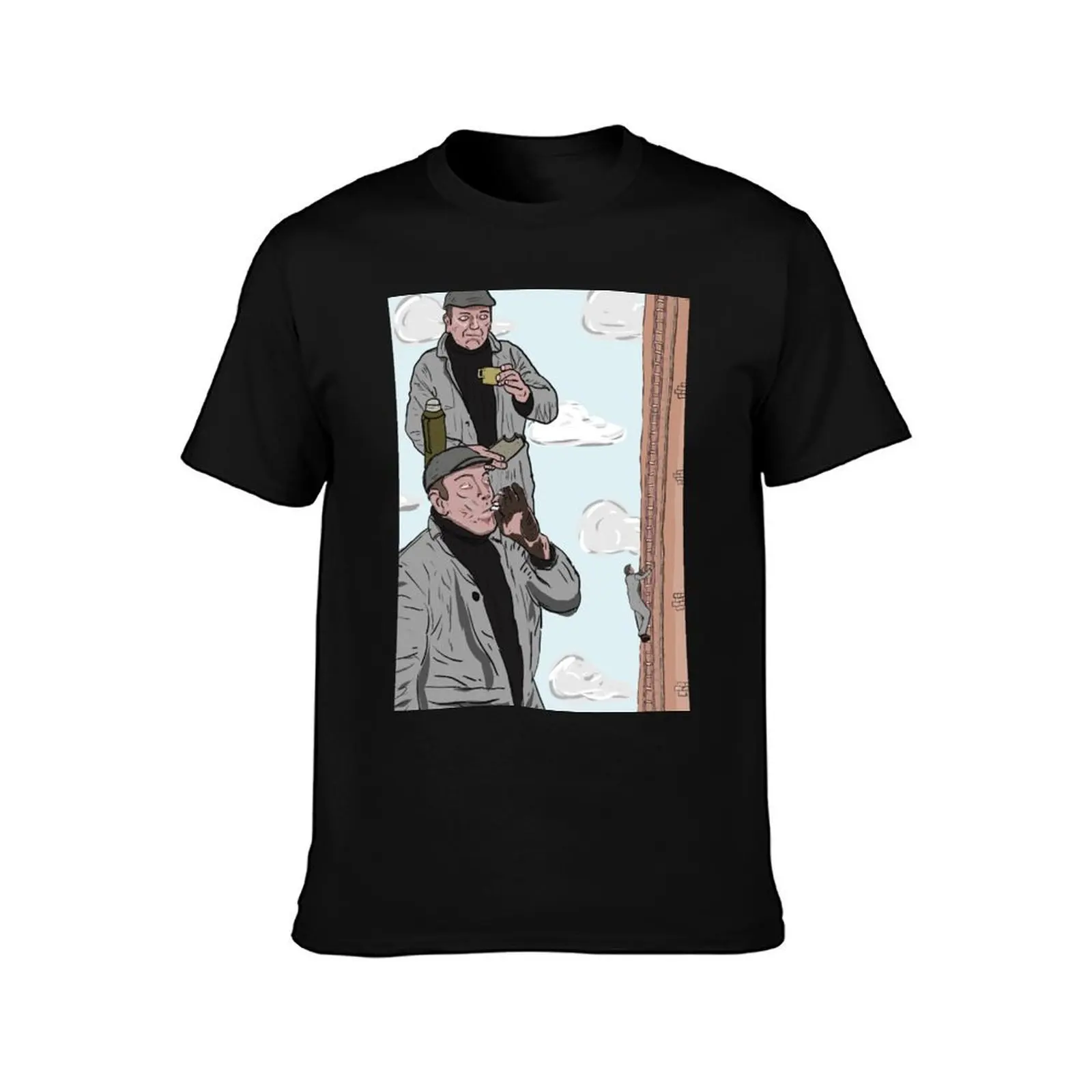 Fred Dibnah Trio T-Shirt, Summer Casual Cotton Tee, Oversized Streetwear Tops, Vintage Graphic Print, Loose Fit Short Sleeve