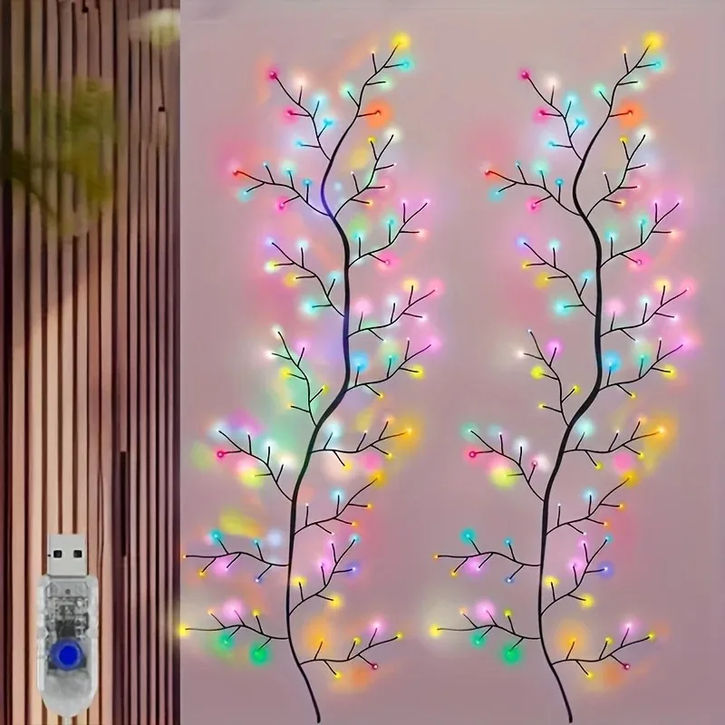 LED Rattan String Light Bendable Willow Vine Light Multiple Decorative Modes Suitable for Walls Bedrooms and Outdoor Spaces