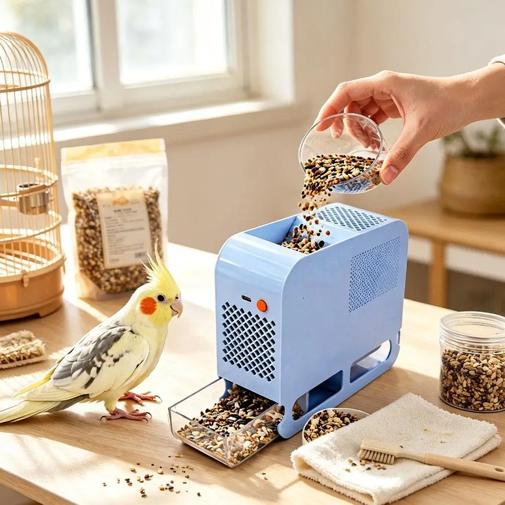 Quiet Operation Bird Food Separator Electric Bird Food Shell Blowing Machine Efficient Shell Splitter Detachable Easy Cleaning view 5