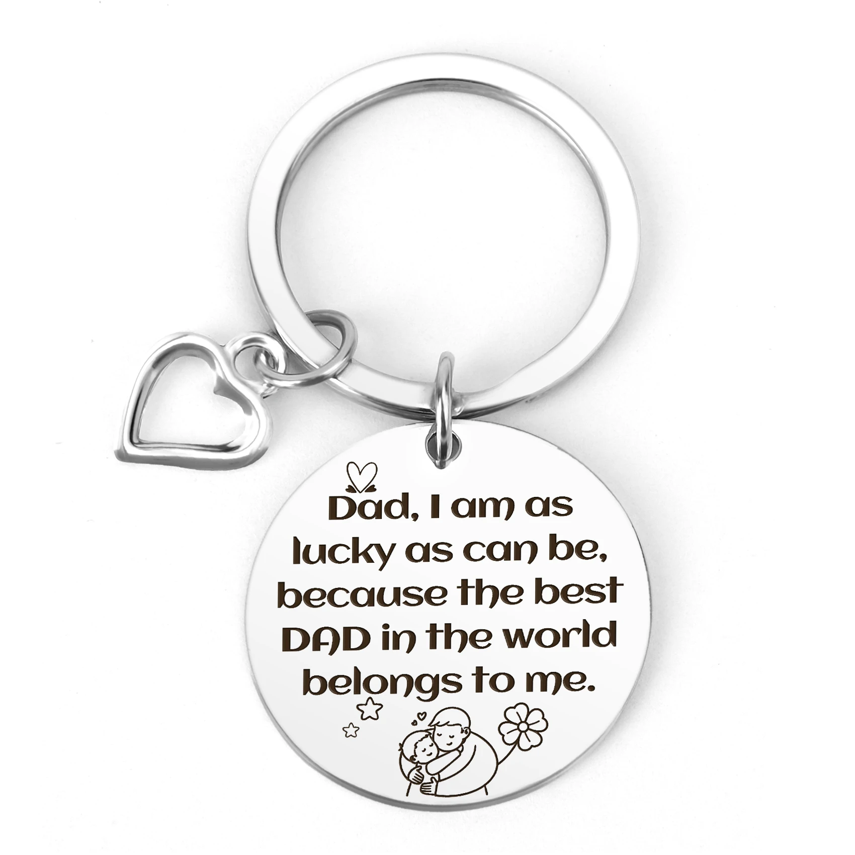 Dad Gifts From Son Daughter Dad Keychain Father Keyring Key Tags For Daddy Papa Men Jewelry For Father's Day Birthday