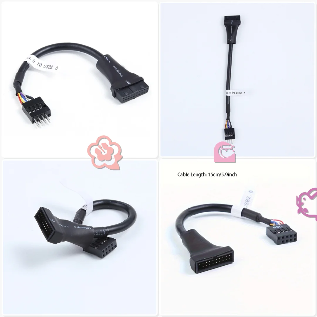 15cm USB 3.0 To USB 2.0 Converter 20 Pin Male To 9 Pin PC Motherboard Female Data Cable Adapter Extend Cord for PC Computer