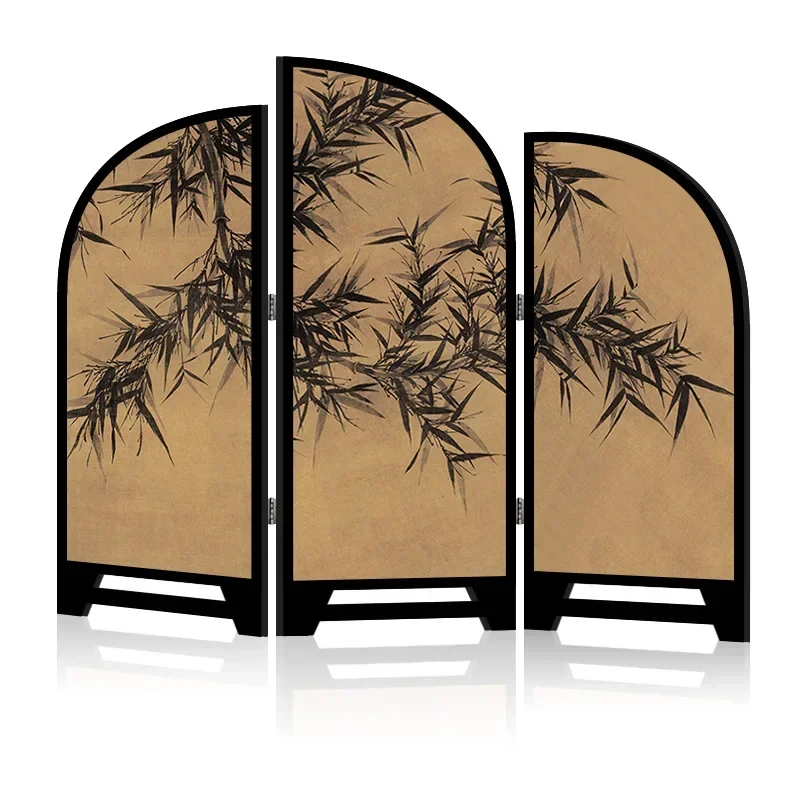 Medieval style desktop screen display painting creative porch cabinet table painting retro new Chinese ink bamboo diagram tea