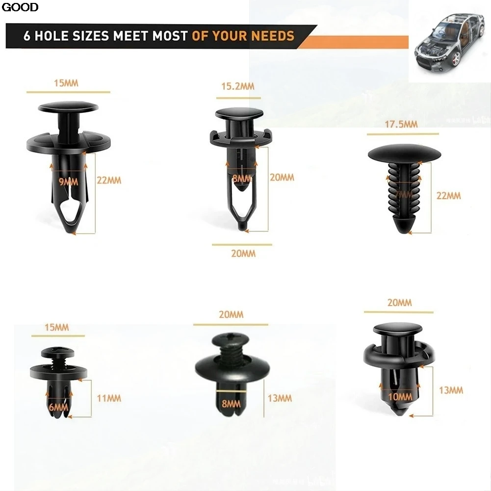 6 사이즈 자동차 60개 스타라인 E90 E60 E63 E93 E95 E66 E96 양방향용 자동 패스너 클립