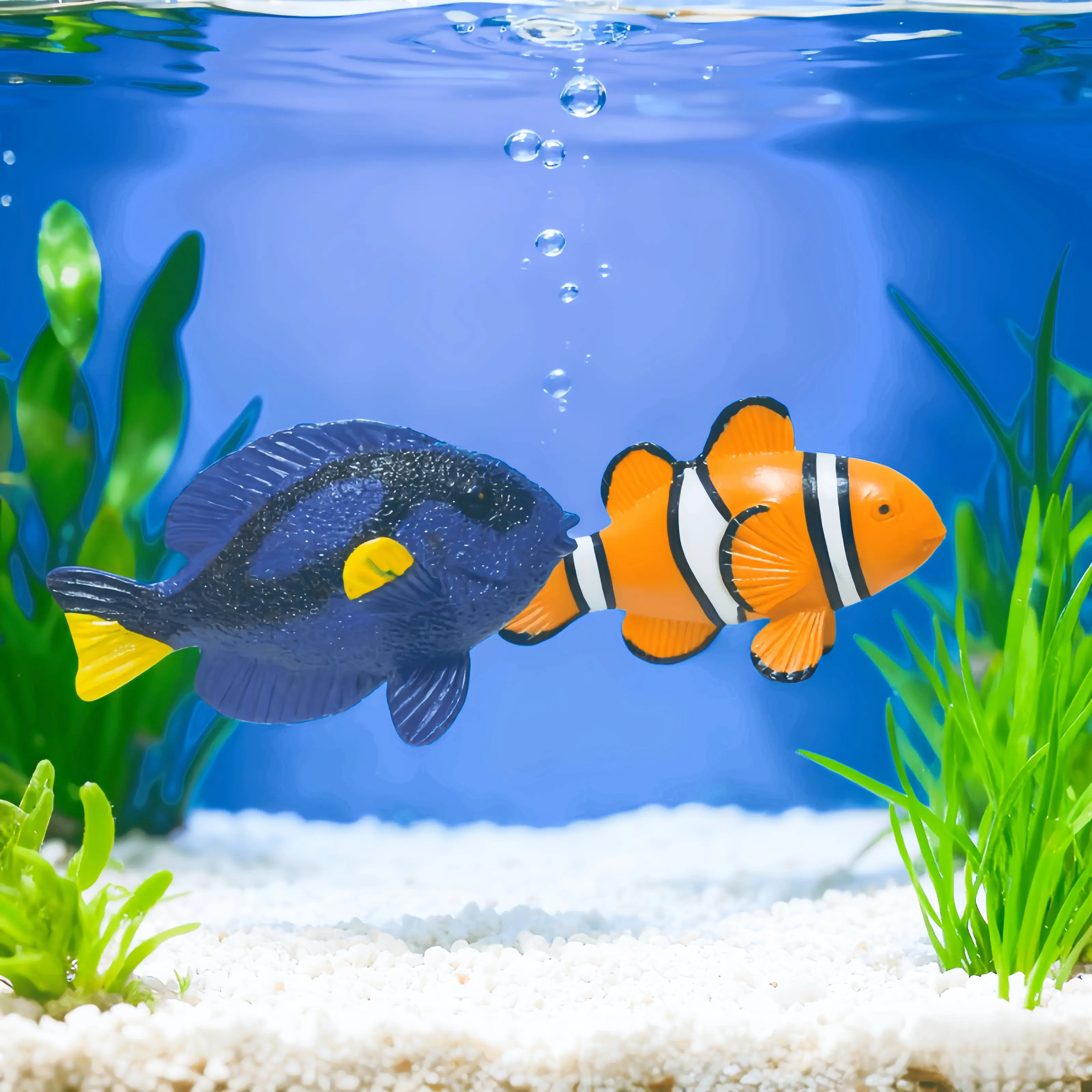Simulated solid animal marine tropical clownfish model, secondary stingray fish model ornament