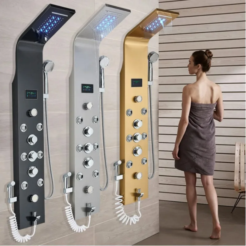 

Stainless steel shower screen intelligent digital display, bathroom shower, shower set