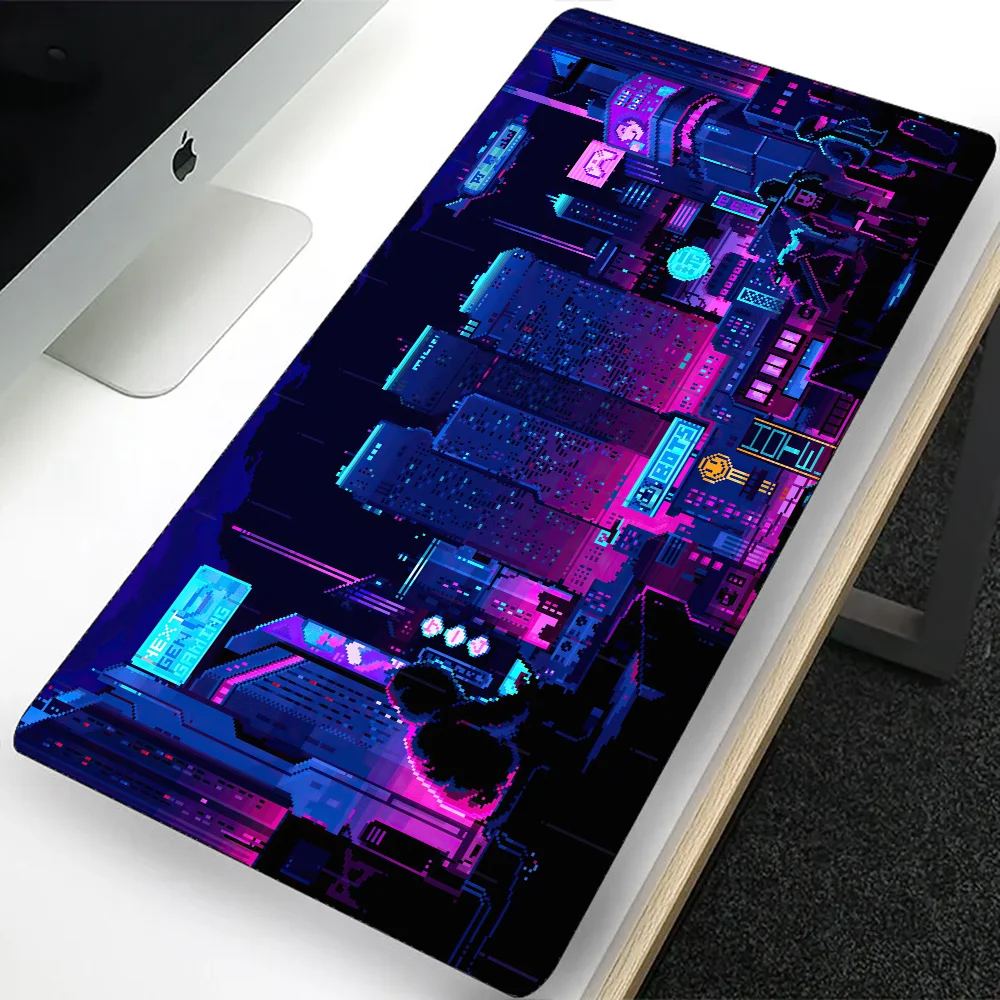 Anime Neon City Grande Gaming Mouse Pad, Computador Mousepad, PC Gamer, Tapete do rato do portátil, Escritório Mausepad, XXL Mat Teclado