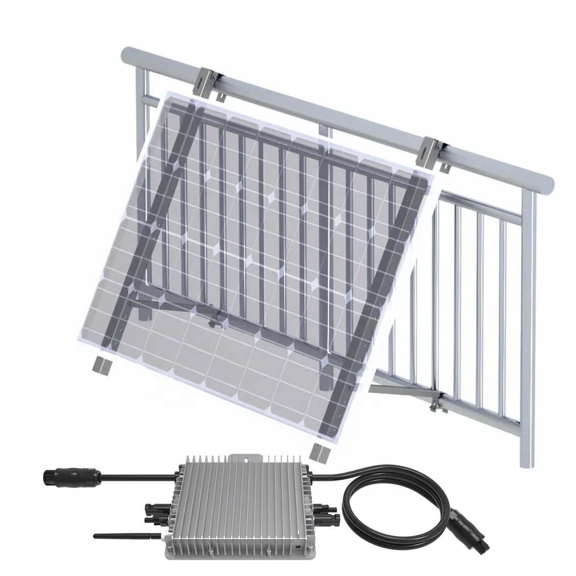 Plug And Play  SystemBalcony  MicroinverterGermany Small On Grid  System 600 Watt Balcony  Panel 600whybrid
