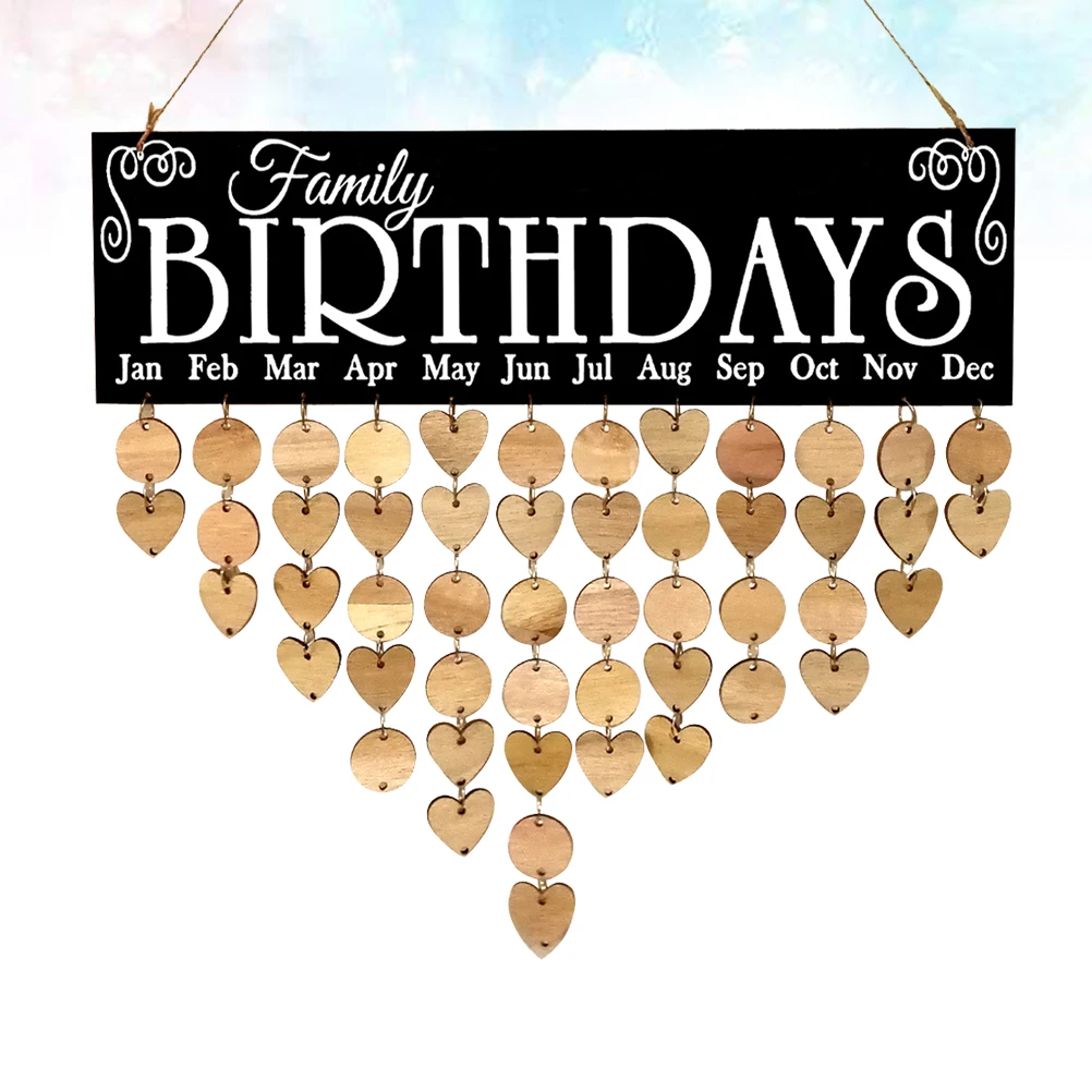 

Wooden Calendar 25 Hearts 25 Rounds Reminder Wooden Calendar For Hanging Board Home Decor Hanging Planner DIY Bamboo Style