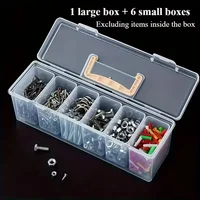 Boîte de rangement pour outils 1/7 pièces, boîte de rangement multi-compartiments, organisateur d'outils, boîte de tri pour vis, clés, accessoires de quincaillerie, jouets 2