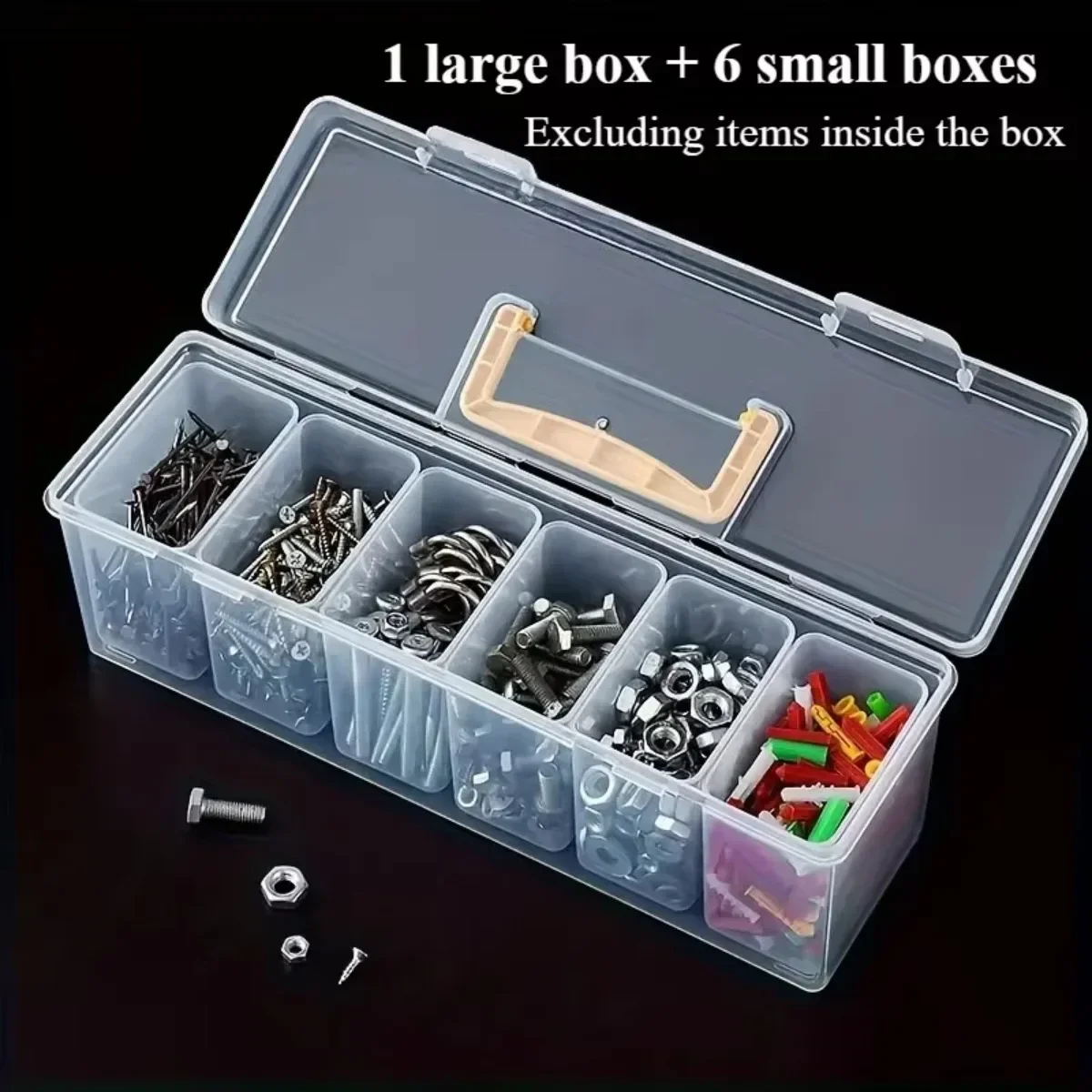 1/7pcs Tool Parts Storage Box Set Multi-Compartment Tool Organizer Sorting Box for Screws Wrenches Hardware Accessories Toys
