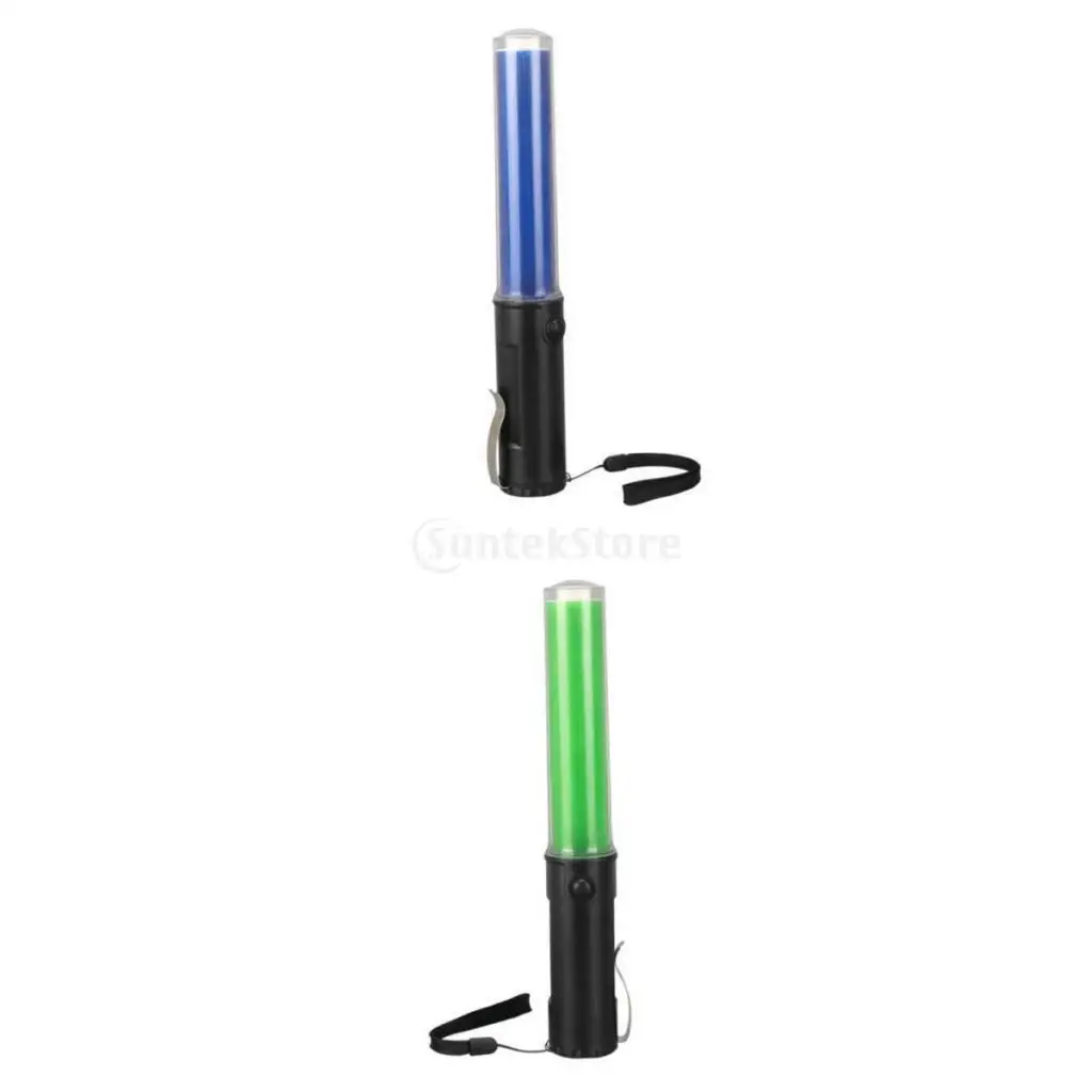 2 Pieces 4 Mode Traffic Baton Light Stick LED Warning Torch Flashlight