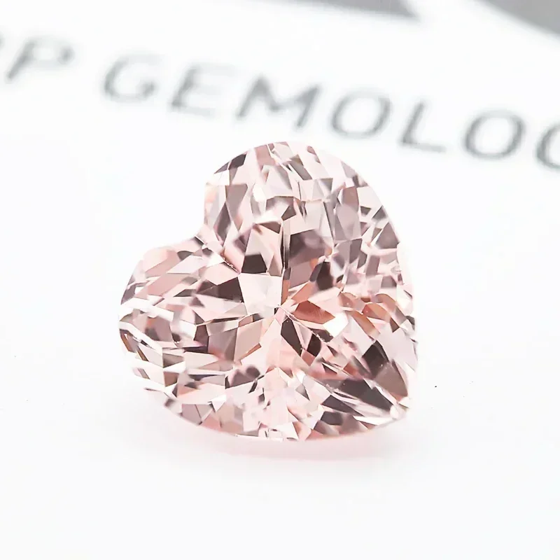 

NEW Lab Grown Sapphire Heart Shape Morgan Pink Color DIY Advanced Jewelry Making Materials Charms Gemstone with Certificate