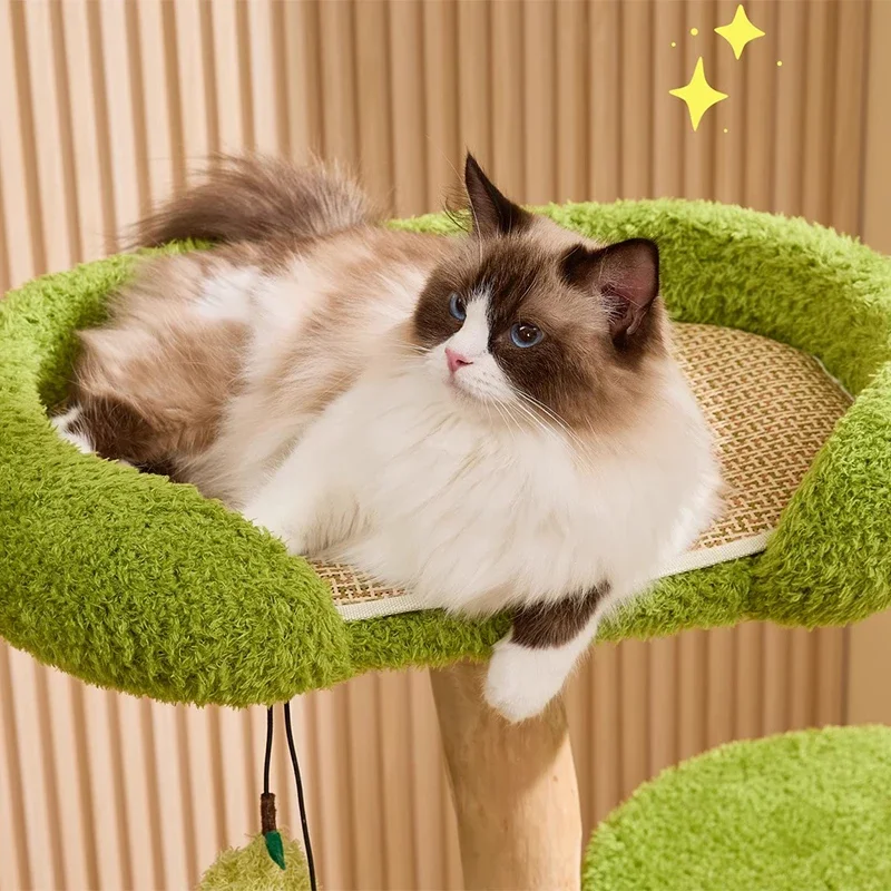 Designers American Cat Tree Pear Tree House Solid Wood Sisal Rope Playground for Cat Cat House Scratching Post Pet Products FYCT