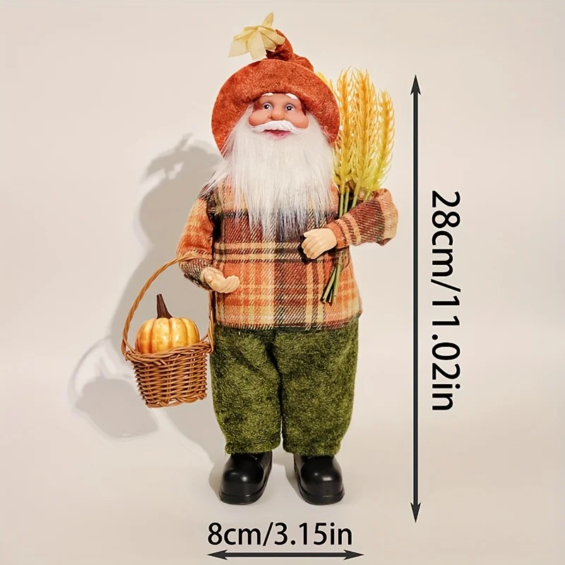 Grandfather Farmer Figurines with Pumpkins Fall Decorations for Home Table Indoor Outdoor Thanksgiving Garden Autumn Harvest
