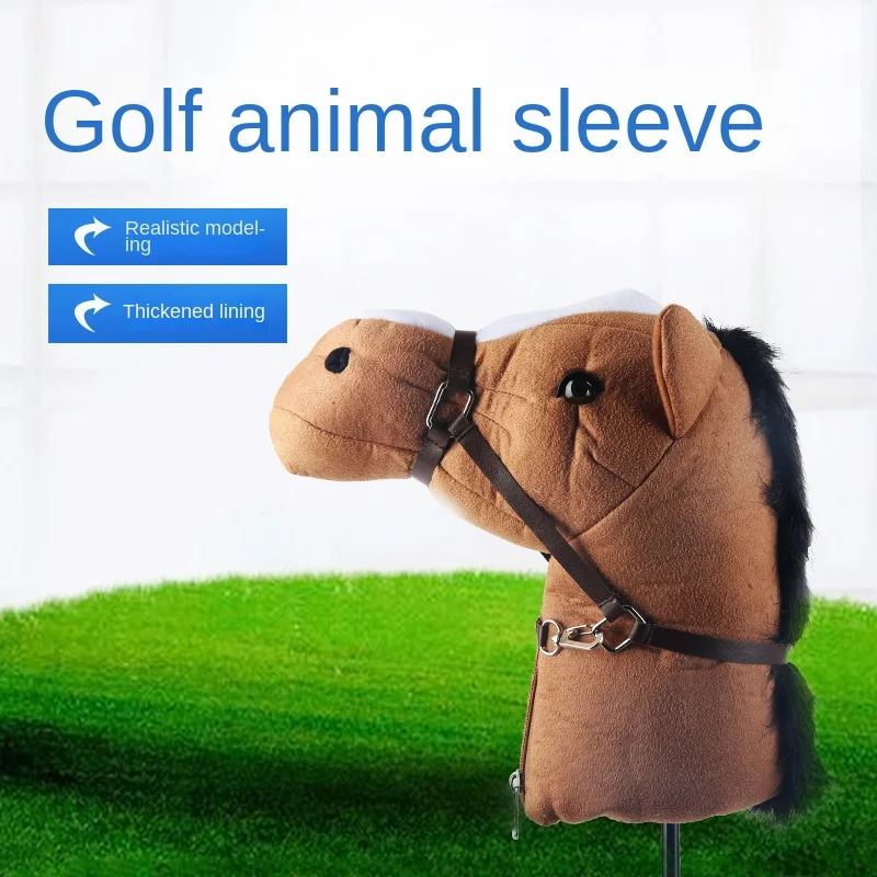 Funda de Animal de Golf con cabeza de caballo, cubierta protectora bonita para palos de Golf, accesorios de Golf