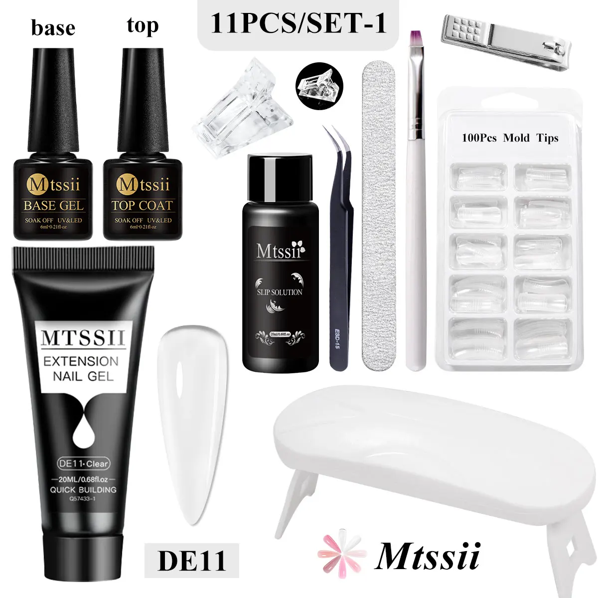 MTSSII 11Pcs 20ML Extension Nail Gel Set Pink Nude Milky White Semi Permanent UV Hard Gel Nails Finger Prolong Gel Nail Polish