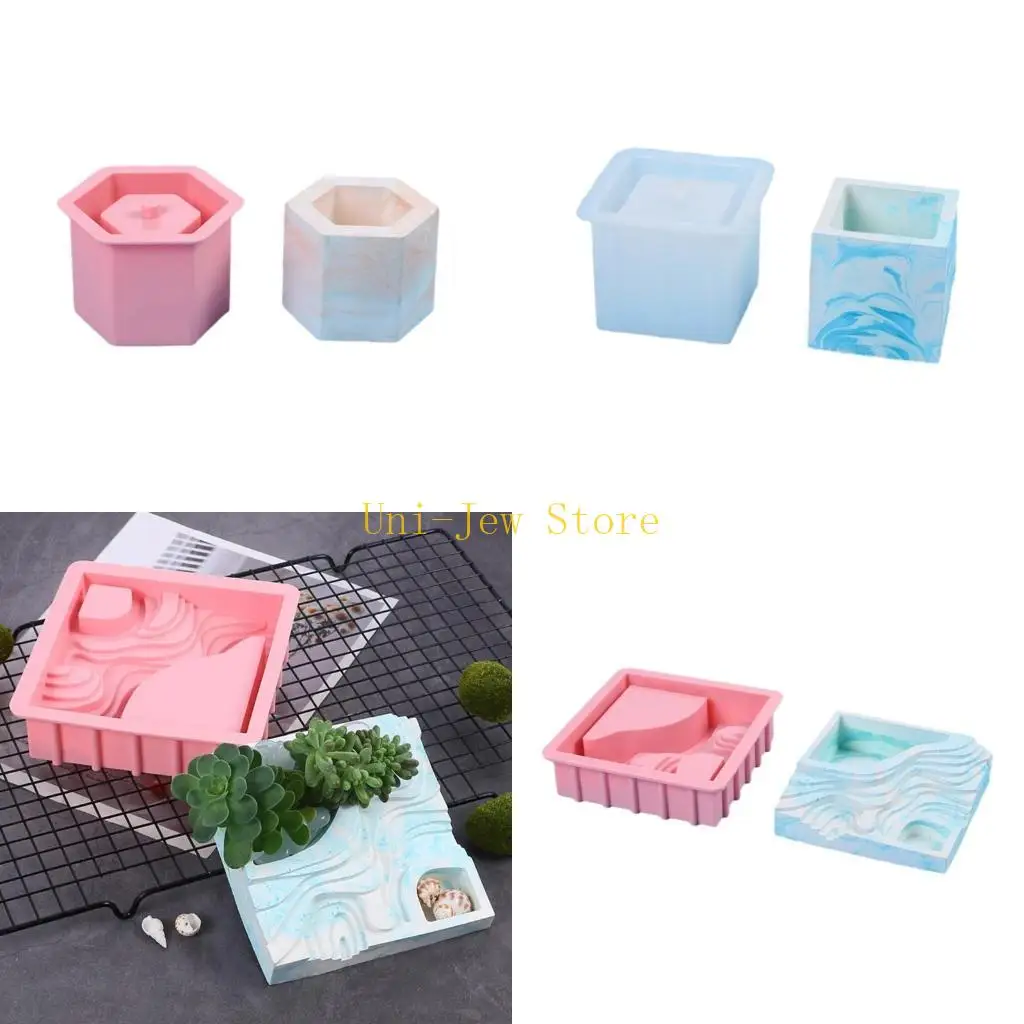 

40GB Geometry Silicone Molds Flower Pots Desktop Decoration Making Tool