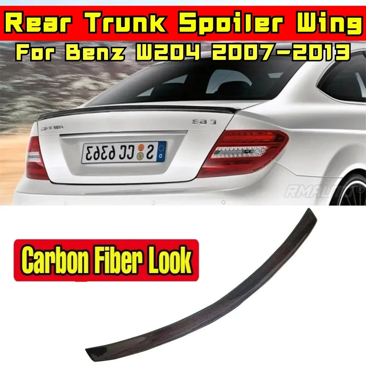 Car Rear Trunk Spoiler Body Kit Car Rear Spoiler Wing For Mercedes Benz W204 2007-2013 C-class C180 C200L C63 Car Accessories