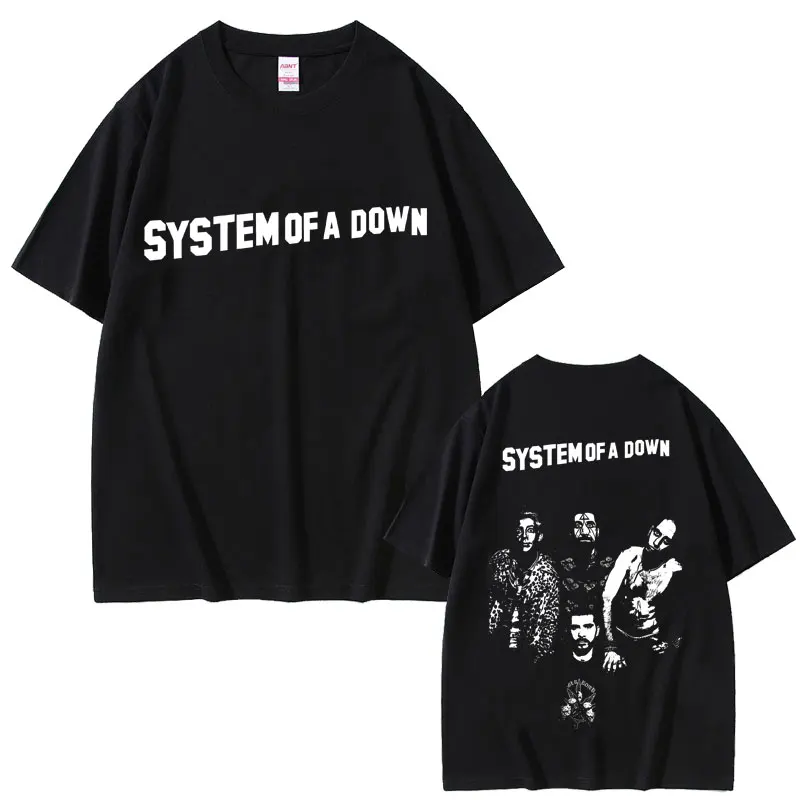 

Alternative Metal Rock Band System of A Down Graphic T Shirt Men Women Casual Cotton Vintage T-shirts Male Oversized Streetwear