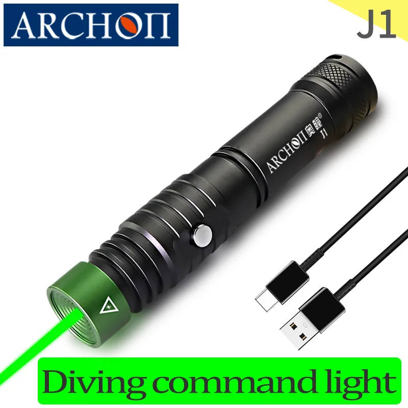 J1 Green beam Scuba diving light Dive flashlight Diving command light Underwater 100m Dive teaching indicator lamp Hunting lamp