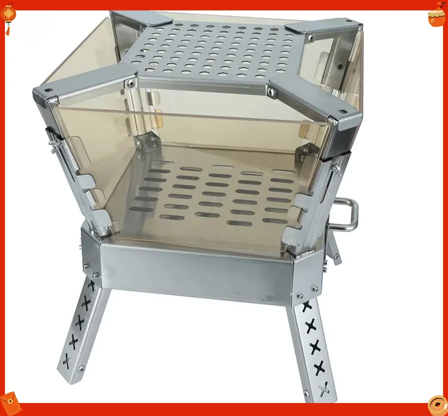 Portable Stainless Steel Wood Burning Firewood Stove Outdoor Picnic Barbecue Grill Fire Pit Outdoor Pit Ultralight Camping Stove