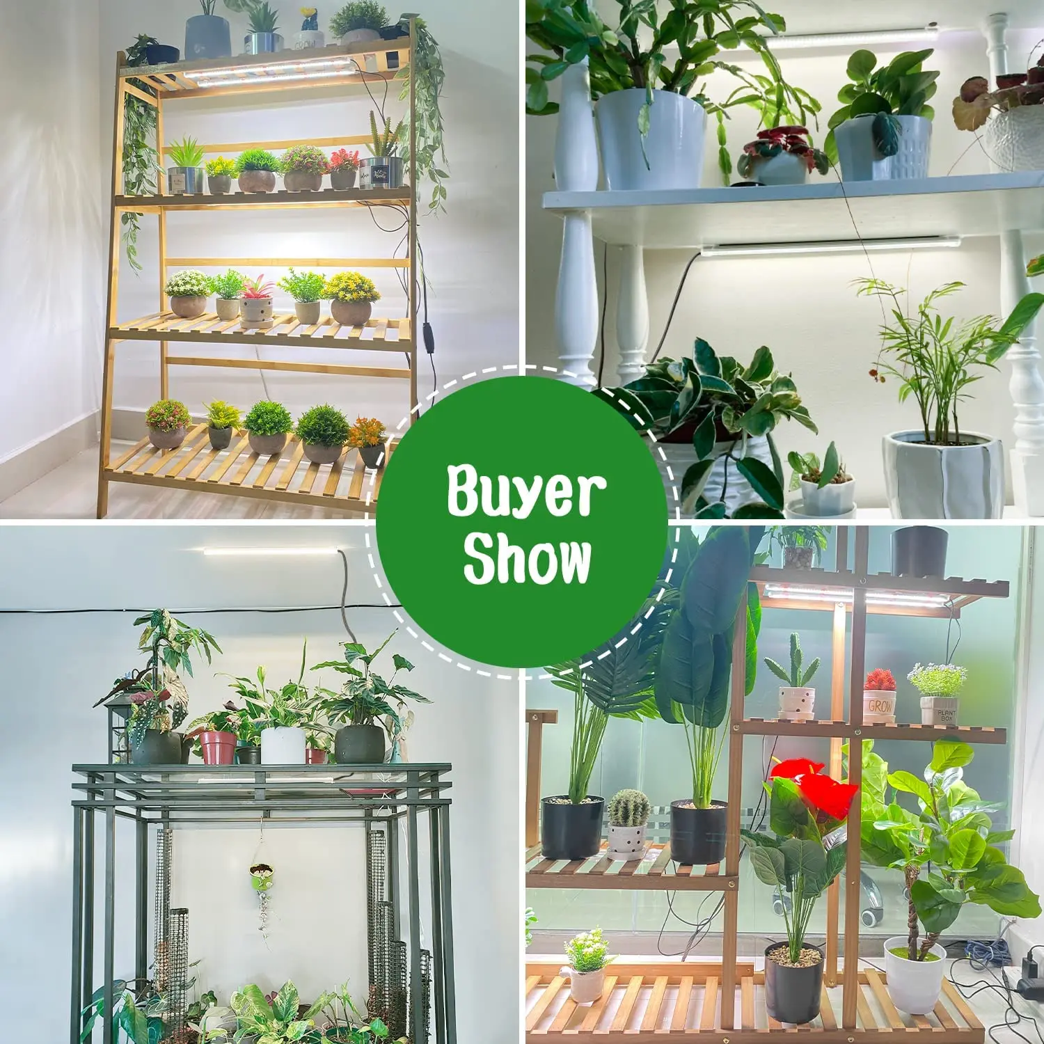 Strisce luminose per coltivazione a LED da 13 pollici/33 cm per piante da interno a spettro completo, luce per piante a LED ON/OFF automatico timer 3/9/12 ore e 10 livelli dimmerabili