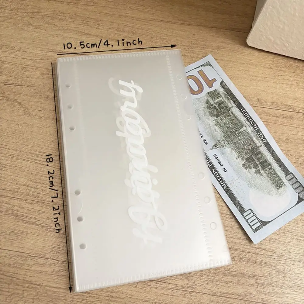 Creative 12 Monthly Cash Storage Bag Transparent 6 Holes Cash Management Book A6 PP Loose-leaf Album Gift