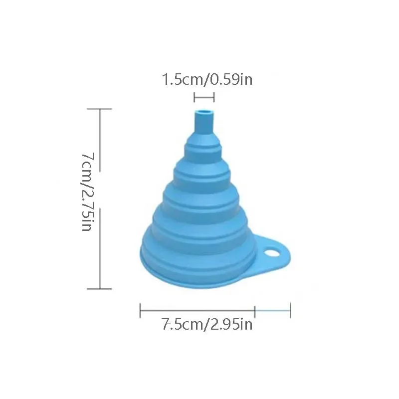 Foldable Funnel Silicone Collapsible Funnel Portable Funnels For Fuel Hopper Collapsible Beer/ Oil Funnels Kitchen Tools