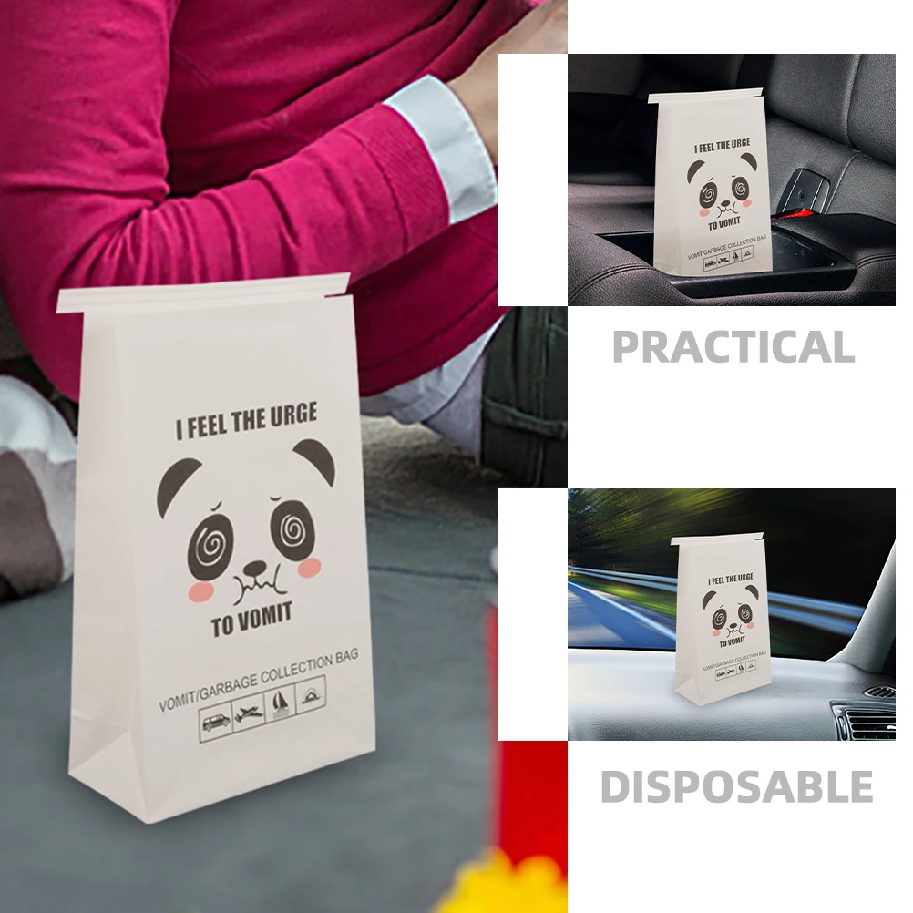 

50pcs Bag Disposable Motion Sickness Garbage Vomit Bag Pouch Travel Emesis Bags Waterproof Garbage Bags Outdoor Car