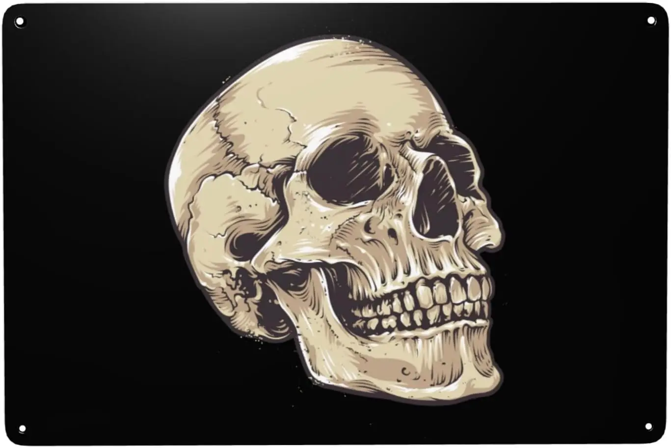 Anatomic Skull Tin Signs   Funny Vintage Metal Sign Man Cave Decor Garage Wall Decor