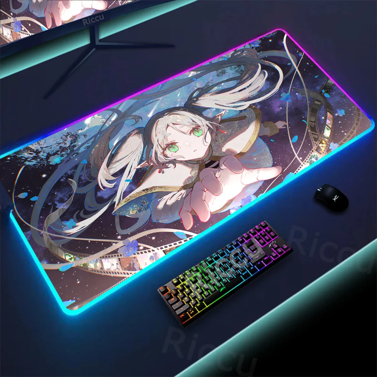 

Anime Frieren at the Funeral Mouse RGB LED Mousepad Hot Large Gaming Leather Mouse Pad Waterproof Table Mat Accessories Non-slip