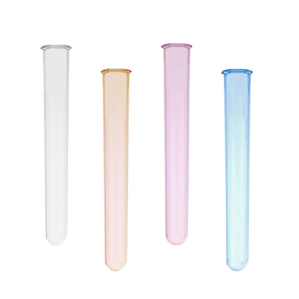 

4Pcs Pc Test Tubes Colored Round Bottom Acrylic Test Bottles High Transparency Reusable for Scientific Experiments Liquid