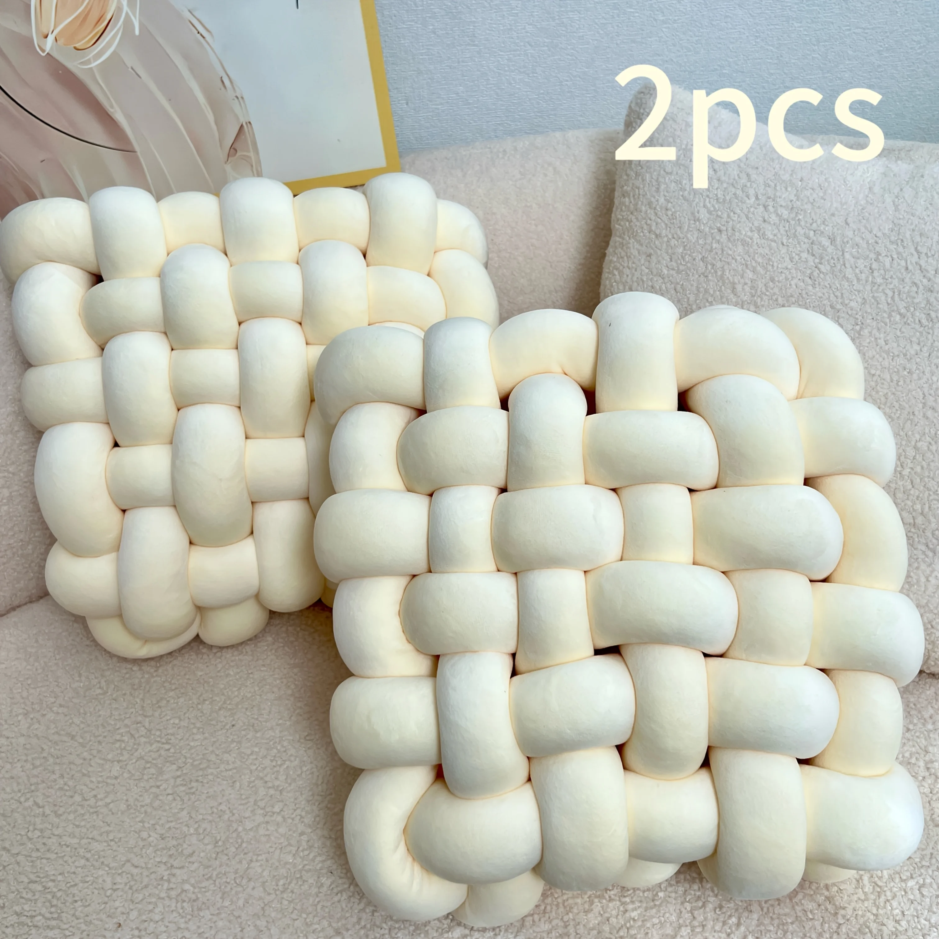 

1pcs Knot Throw Pillow Soft Throw Pillow Home Decoration Cushion Square Office Knotted Plush Throw Pillow Cushion For Living