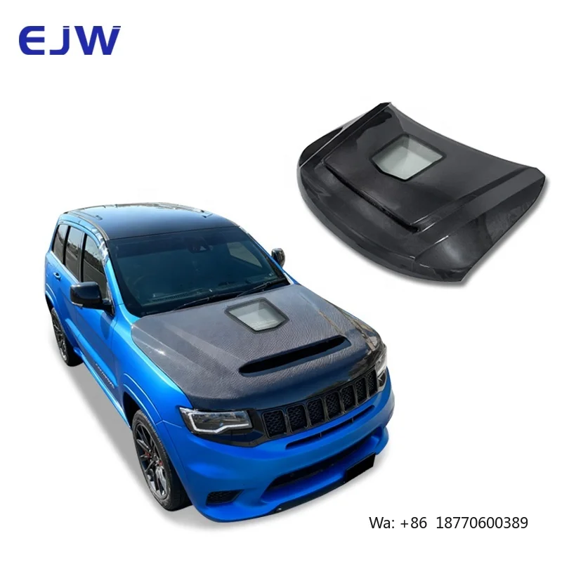 

2011-2023 Cherokee Carbon Fiber Engine Hood Retrofit High Quality Transparent Glass Style New Condition