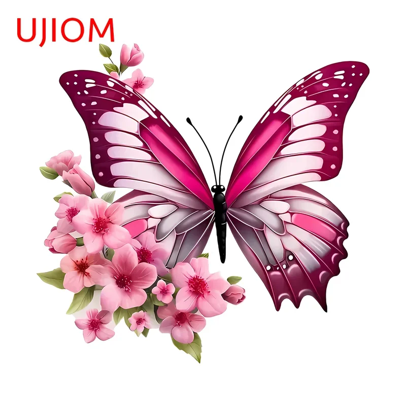 UJIOM Colorful Rose Bengal Butterfly Wall Sticker Exquisite Attractive Living Room Decal Suitable For Surfboard Skateboard Decor