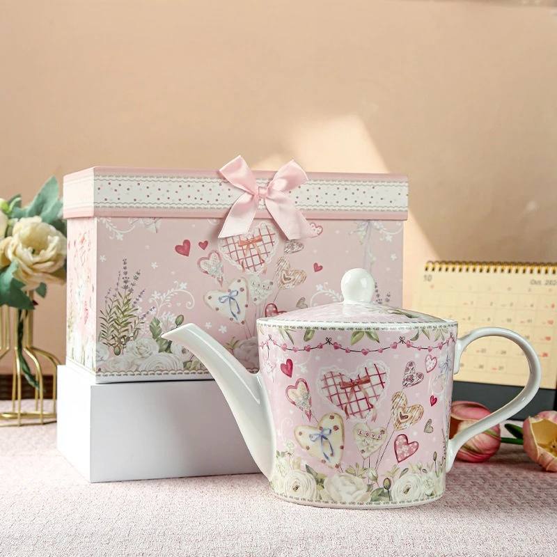 Creative Cute And Girlish Coffee Cup Set Ceramic Cup Mug High-Legged Gift Box For Office Girls
