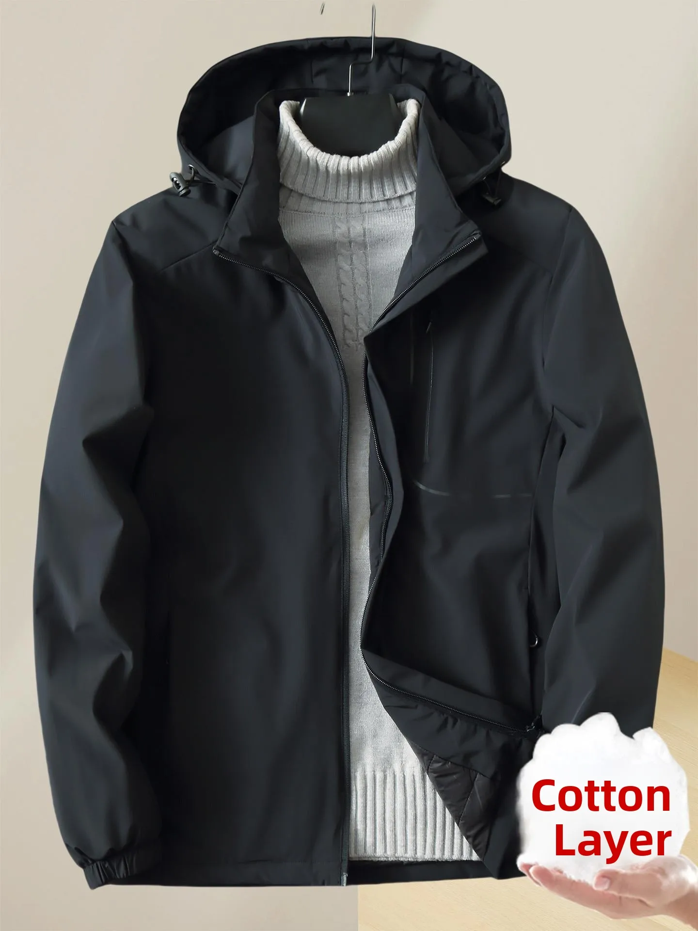 

Men's Lightweight Sportswear Cotton Jacket 2025 Autumn Winter plus Size down Cotton Coat Extra Large Outerwear